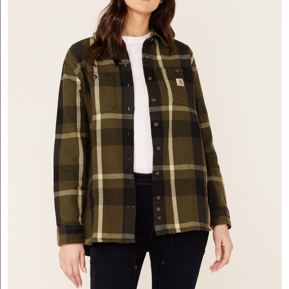 Carhartt | Tops | Carhartt Womens Plaid Buttondown Flannel Shacket M |  Poshmark